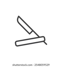 Straight razor icon Logo symbol outline set