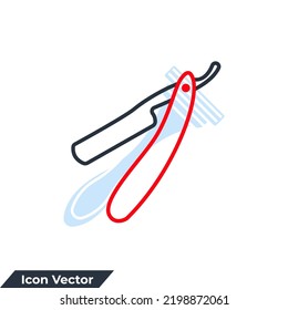 Straight Razor Icon Logo Vector Illustration Stock Vector (Royalty Free ...