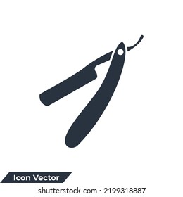 straight razor icon logo vector illustration. straight razor symbol template for graphic and web design collection