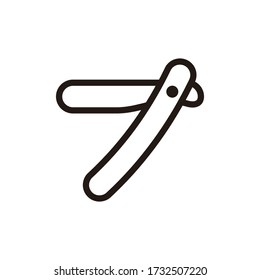 Straight Razor icon - minimal thin line web icon.
