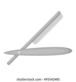 Straight razor icon in monochrome style isolated on white background. Hairdressery symbol stock vector illustration.