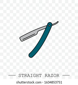 straight razor veсtor icon. old razor blade color