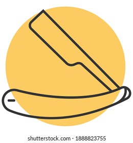 Straight razor icon. Straight razor for shaving graphic