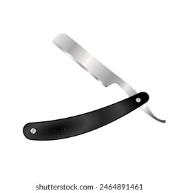 Straight razor icon. Straight razor for shaving graphic sign isolated on white background	