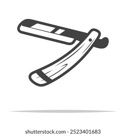 Straight razor icon transparent vector isolated