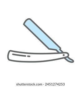 Straight razor icon vector design template