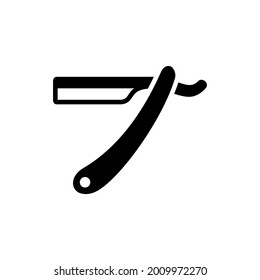 Diseño de estilo de glifo vectorial de icono Razor recto