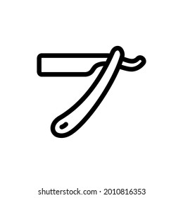 Straight Razor Icon vector line art design editable stroke
