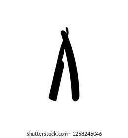 Straight Razor icon vector logo
