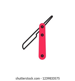 straight razor icon vector with modern style. barbershop icon