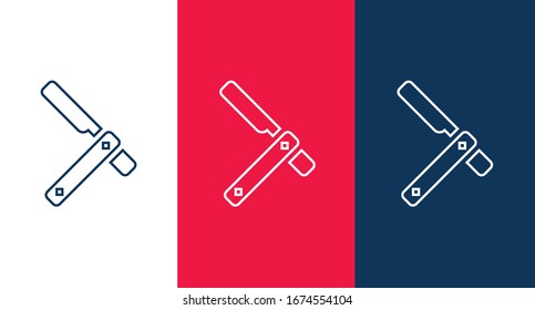 Straight razor icon for web and mobile