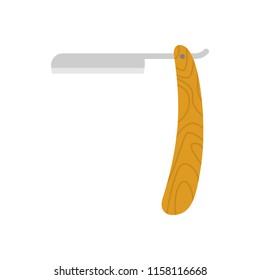 Straight razor  isolated. Accessory barbershop for shaving your beard. Vector illustration
