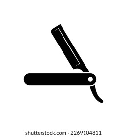 Straight razor knife icon design isolated on white background. Vector illustration