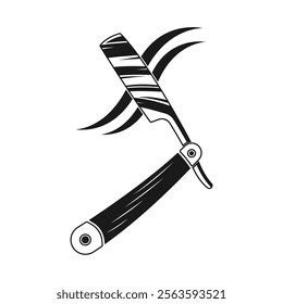 Straight razor knife icon design isolated on white background. Vector illustration