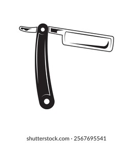 Straight razor knife icon design isolated on white background. Vector illustration