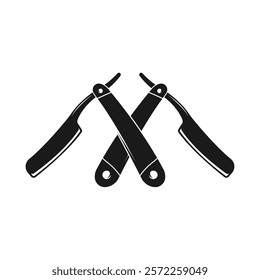 Straight razor knife icon design isolated on white background. Vector illustration