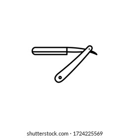 straight razor line illustration icon on white background