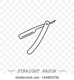 straight razor veсtor line, linear icon. old razor blade