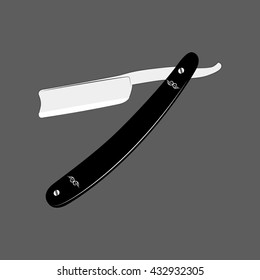 straight razor logo  illustration 