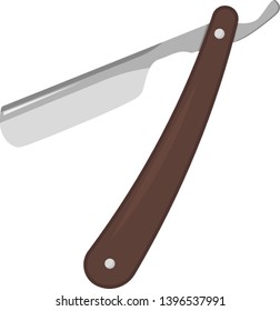 straight razor on white background in flat style