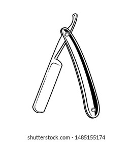 Straight razor on a white background vector illustration
