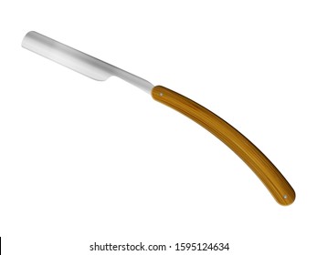 Straight razor on a white background. Vector illustration.