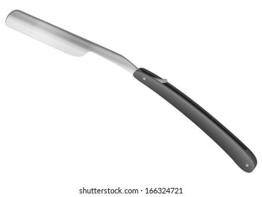 Straight razor on a white background. Vector illustration.