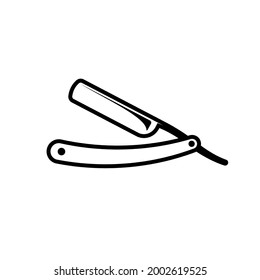 Straight razor outline icon. Clipart image isolated on white background