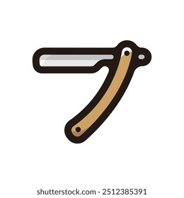 Straight razor outline icon for graphic design, apps and websites