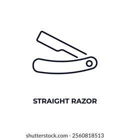 straight razor outline icon. Linear vector from beauty concept. Thin line straight razor icon isolated on white background