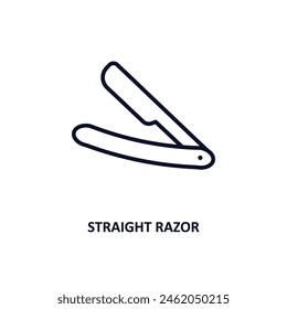 straight razor outline icon.  Thin line icon from beauty collection. Editable vector isolated on white background