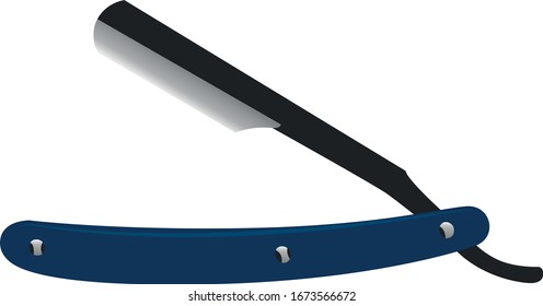 straight razor realistic vector illustration