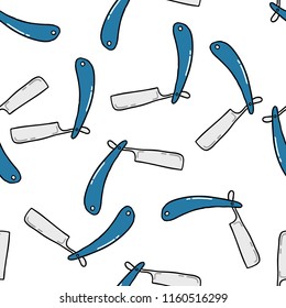 straight razor seamless doodle pattern