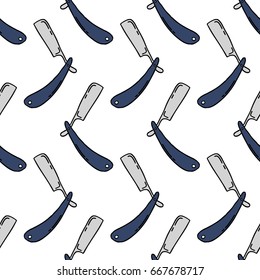straight razor seamless doodle pattern