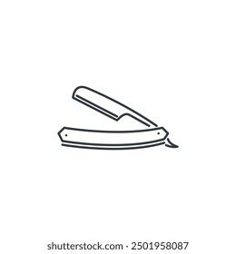 Straight, razor, shaving, beauty, style, saloon, barber icon, vector illustration