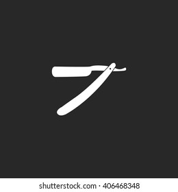 Straight razor  sign simple icon on background