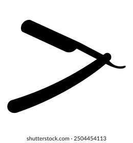 Straight razor silhouette. Vector image