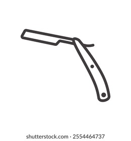 Straight Razor thin liner icon vector.