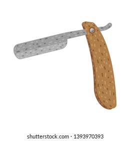 Straight razor vector flat icon on white background