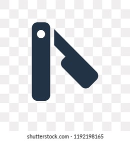 Straight Razor vector icon isolated on transparent background, Straight Razor transparency concept can be used web and mobile