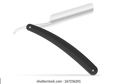 straight razor vector illustration isolated on white background