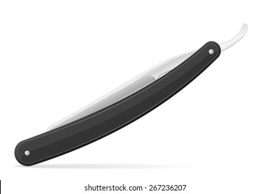 straight razor vector illustration isolated on white background