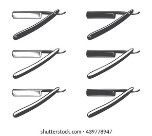 Straight razor vector isolated on a white background vector illustration