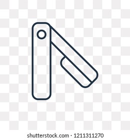 Straight Razor vector outline icon isolated on transparent background, high quality linear Straight Razor transparency concept can be used web and mobile