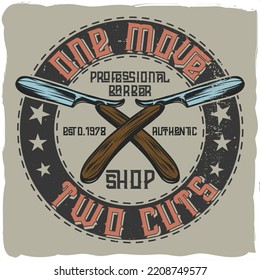 straight razors with the phrase behind them