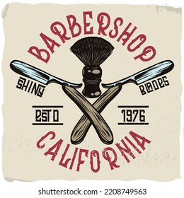 Straight razors and a shaving brush