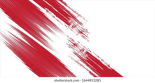 Straight red ink vector lines pack. Bloody color long and round hand-drawn brushstroke text highlights, frames, circles. Asian calligraphy brushstroke set.