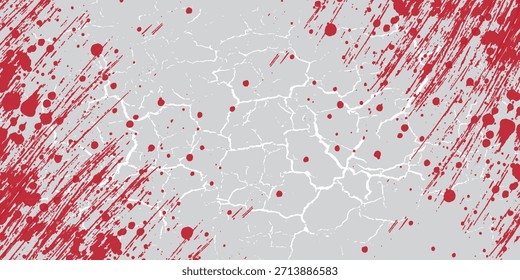 Líneas de Vector de tinta roja recta Paquete. Color sangriento Largo y redondo dibujado a mano Pincelada texto destacados, marcos, círculos. Caligrafía asiática Pincelada Set.eps.10.