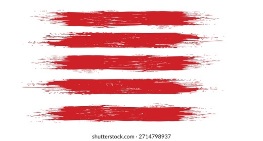 Paquete de líneas de Vector de tinta roja recta. Color sangriento largo y redondo dibujado a mano pincelada texto resaltado, marcos, círculos. Caligrafía asiática, diseño moderno eps10