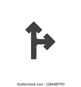 Straight and right arrow vector icon. filled flat sign for mobile concept and web design. Two side arrows simple solid icon. Symbol, logo illustration. Pixel perfect vector graphics